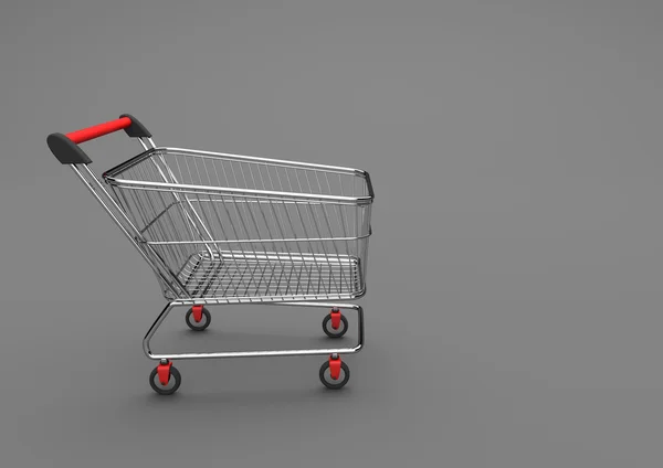 Shopping cart on the gray background. — Stock Photo, Image