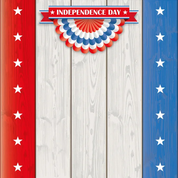 Independence Day USA Bunting Wood — Stock Vector