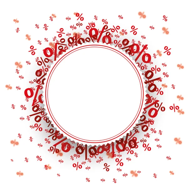 Broches en papier Emblème Rouge Pour cent — Image vectorielle