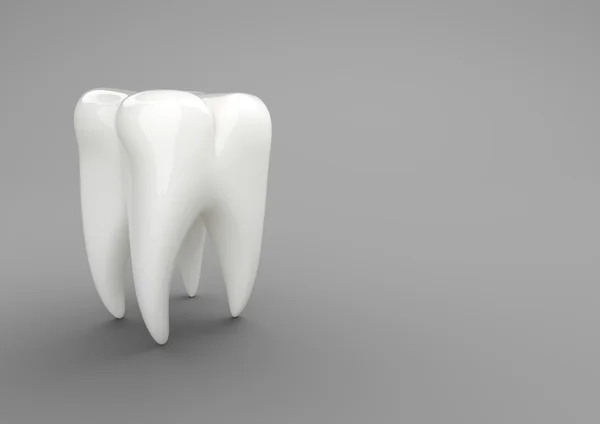 Порцеляновий зуб на сірому фоні — стокове фото