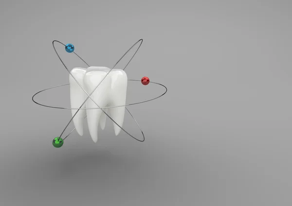 White tooth with colored spheres — Stock Photo, Image