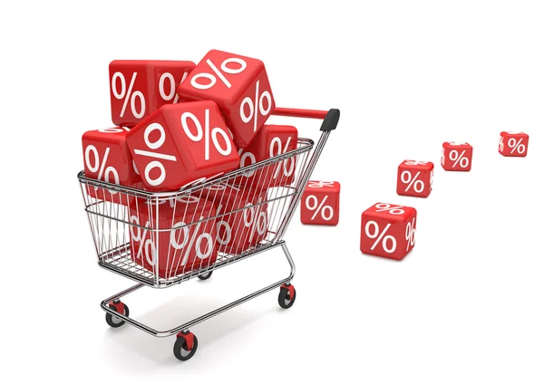 Shopping Cart försäljning kuber — Stockfoto