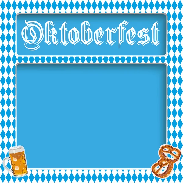 Oktoberfest lay-out Beierse kleuren — Stockvector