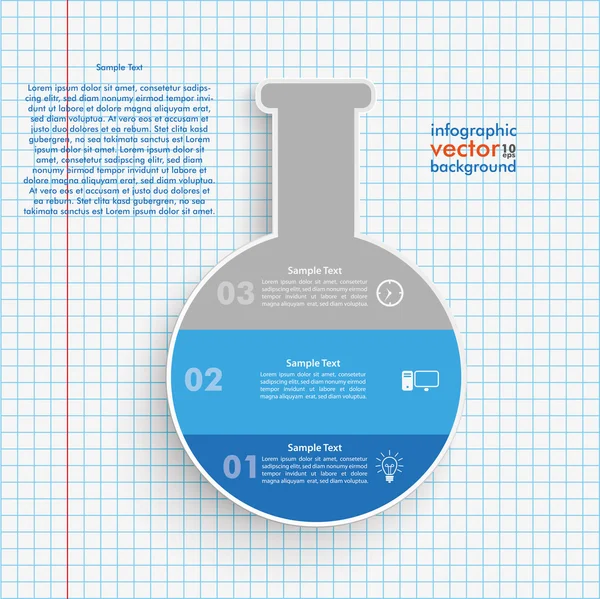 Carta a quadretti infografica del tubo del laboratorio — Vettoriale Stock