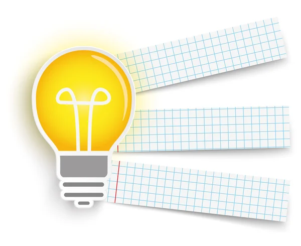 Bannières en papier contrôlées par ampoule — Image vectorielle