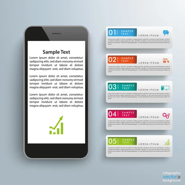 Infographic smartphone ve afiş — Stok Vektör