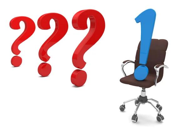 Conferentiedraai-stoel vragen antwoord — Stockfoto