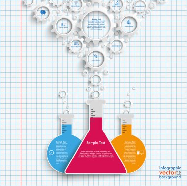 Trinagle Test Tube Gears Checked Paper clipart