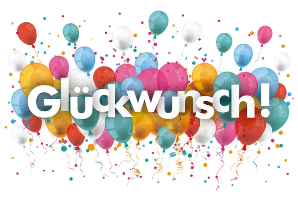 Ballons confettis Glueckwunsch SH — Image vectorielle