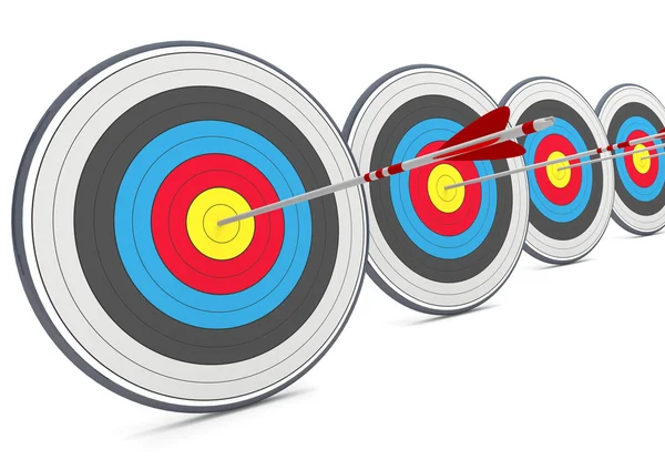 Targets with arrows on the white background