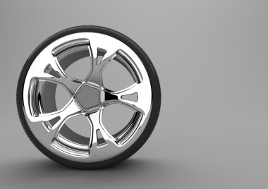 Tire with alloy wheel  clipart