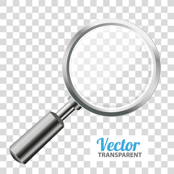 Lupa transparente en el comprobado — Vector de stock