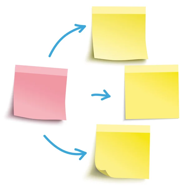 Infographic with yellow and pink stickers — Stock vektor