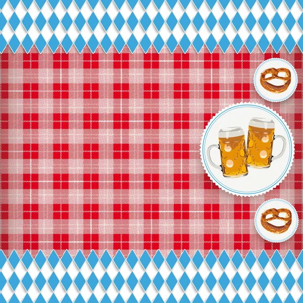 Couverture à carreaux rouges Oktoberfest — Image vectorielle