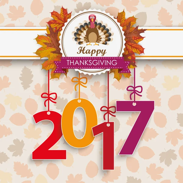 2017 Thanksgiving Emblem — Stock Vector