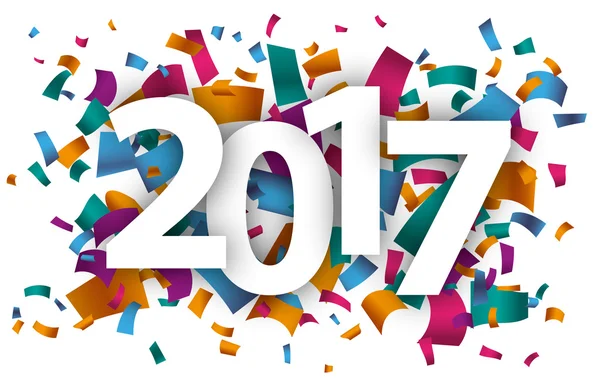 Confetti met tekst 2017 — Stockvector