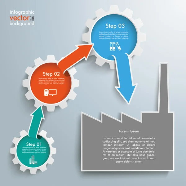 Colored Gears Infographic — Stock Vector