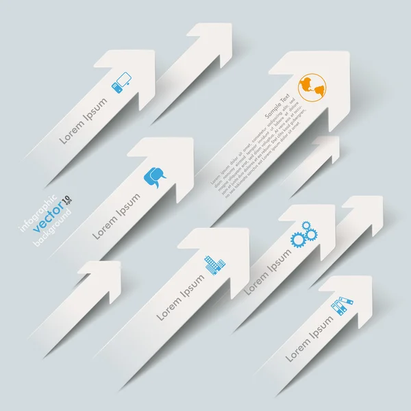 Flechas de papel Crecimiento — Vector de stock