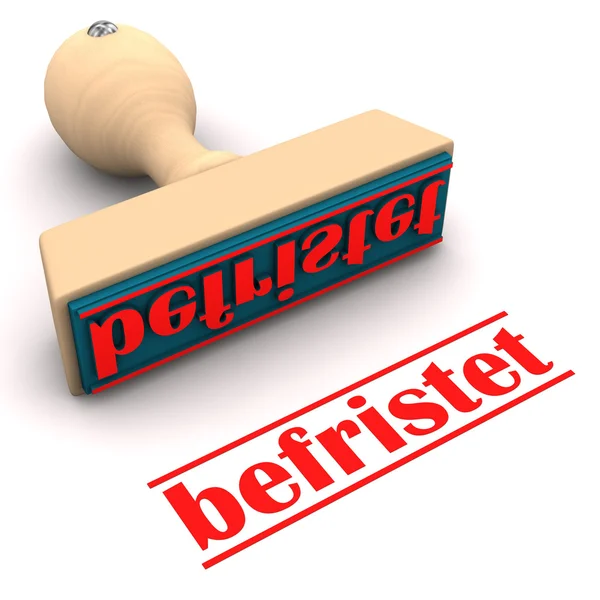 Un sello con texto alemán "befristet " — Foto de Stock