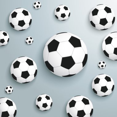 Footballs Silver Background clipart