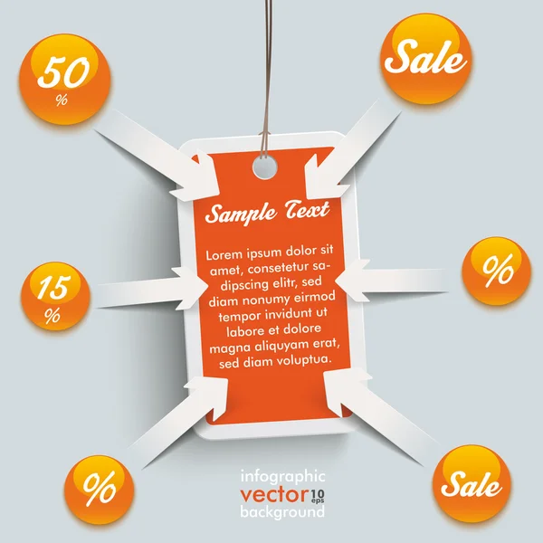 Orange Price Sticker Arrows Buttons — Stock Vector