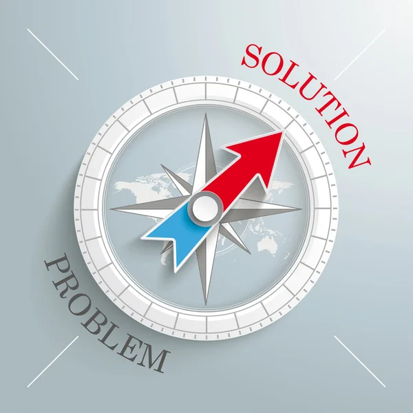 Compass with words Solution Problem — Stock Vector