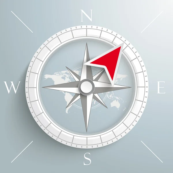 Compass Silver Background — Stock Vector