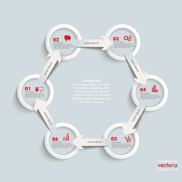 Weiße Ringe und Pfeile — Stockvektor