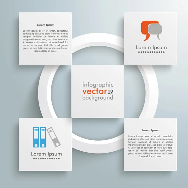 Design Quadrado com 5 Peças — Vetor de Stock