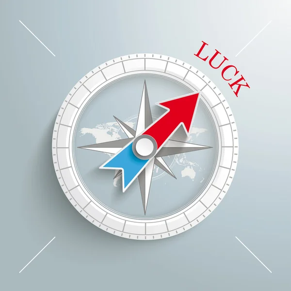 Weißer Kompass mit rotem Pfeil — Stockvektor