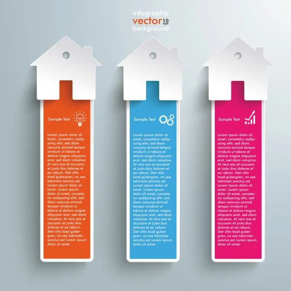 Banderas de colores infográficos — Vector de stock