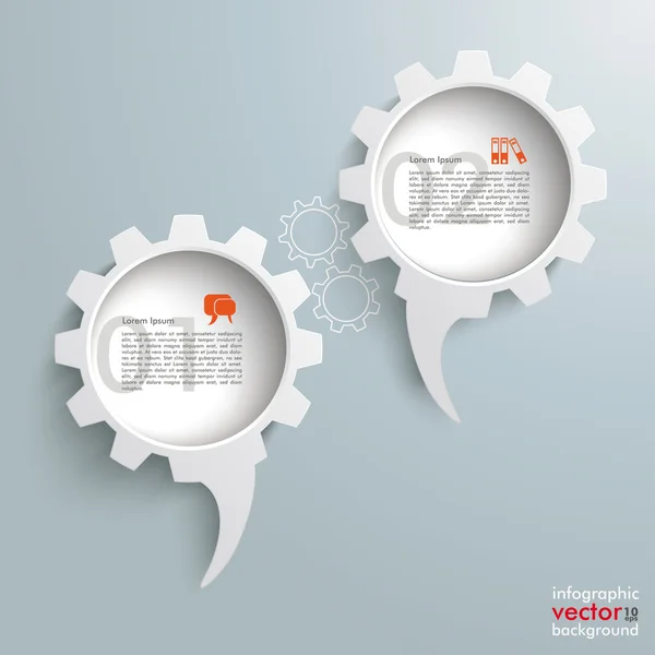 Speech Bubble Gears — Stock Vector