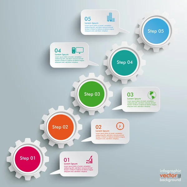 기어 infographic 디자인 — 스톡 벡터