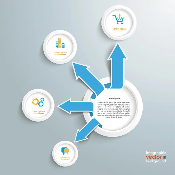 Infigráfico com círculo e setas — Vetor de Stock