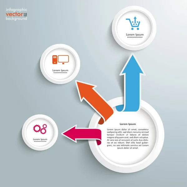Infigraphic met cirkel en pijlen — Stockvector