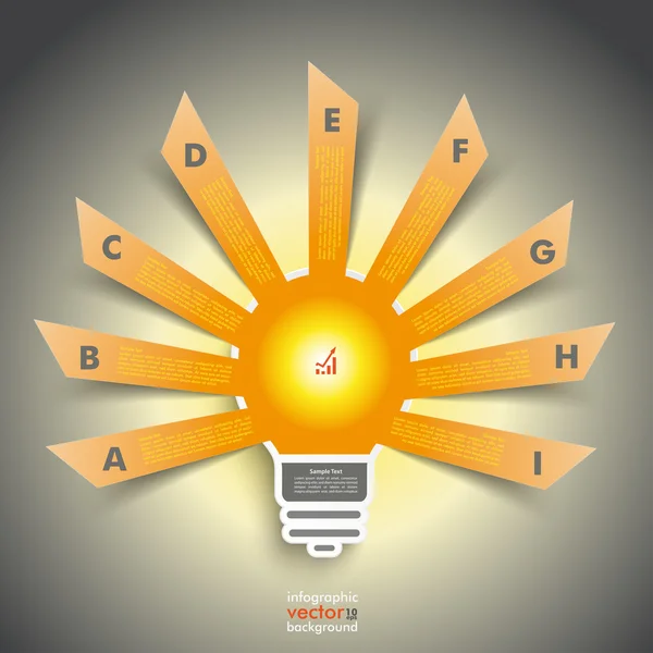 Design infográfico com lâmpada — Vetor de Stock