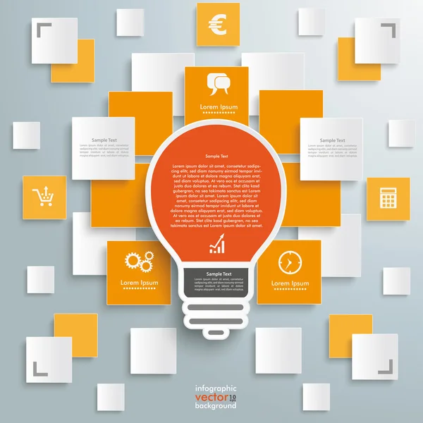 Design infográfico com lâmpada —  Vetores de Stock