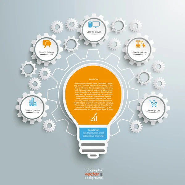 Infographic design met lamp — Stockvector