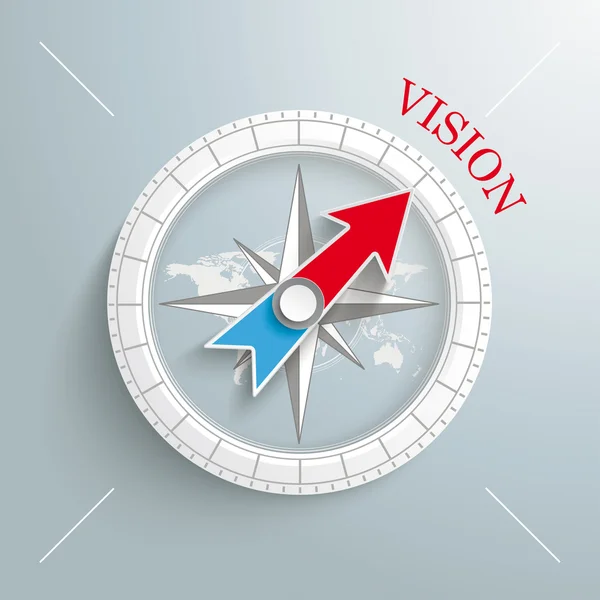 White Compass with red arrow — Stock Vector