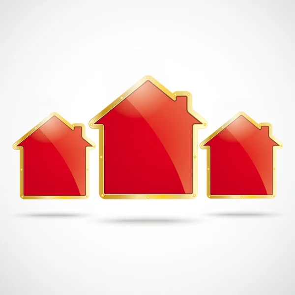 Trois maisons dorées — Image vectorielle