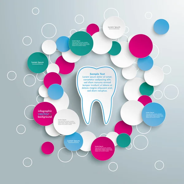 Círculos infográficos de dentes —  Vetores de Stock