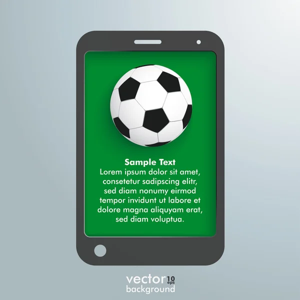 Srebrny tło Smartphone piłki nożnej — Wektor stockowy