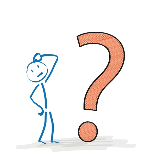 Stickman Grande question — Image vectorielle