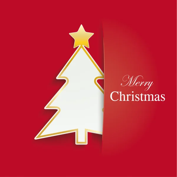 Karácsonyfa piros háttér — Stock Vector