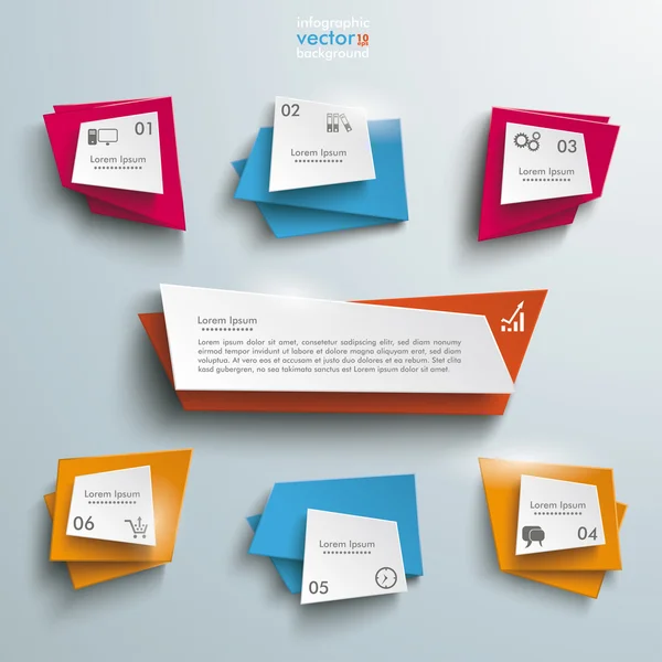 Origami infographic design — Stock Vector