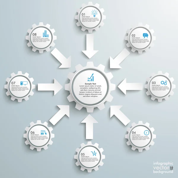 Infographie des flèches blanches — Image vectorielle