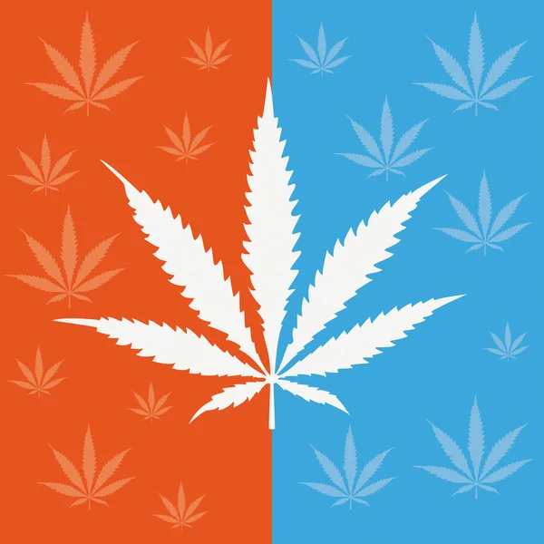 Blue Orange Cannabis — Stock Vector