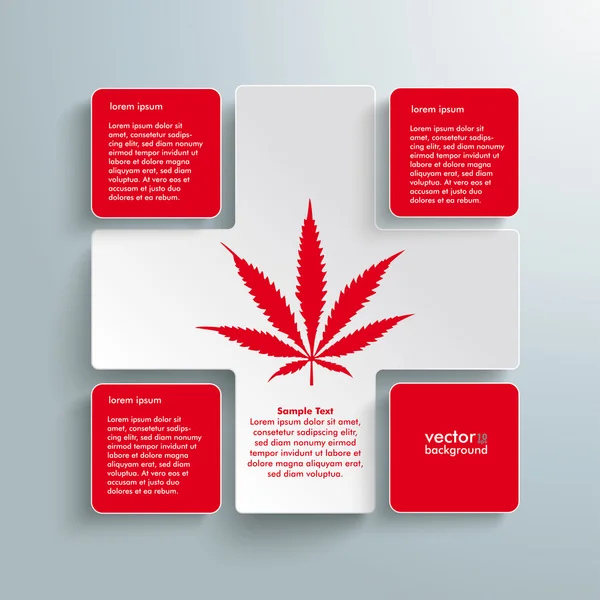 ホワイト クロス 4 の赤い長方形の大麻 — ストックベクタ