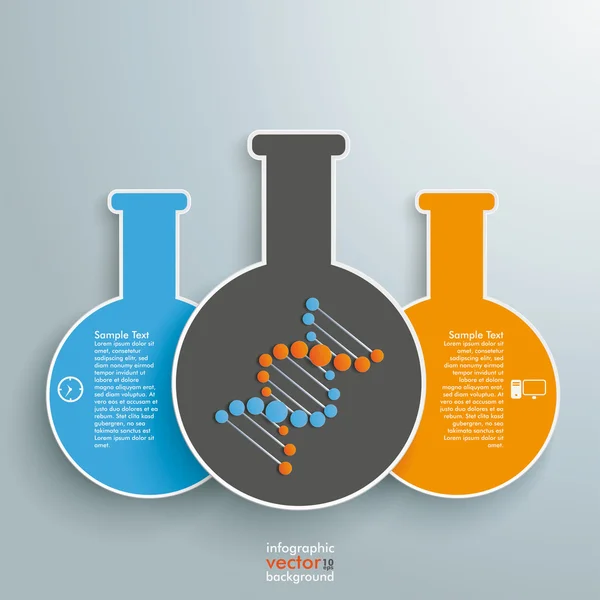 Drei Röhren Infografik — Stockvektor