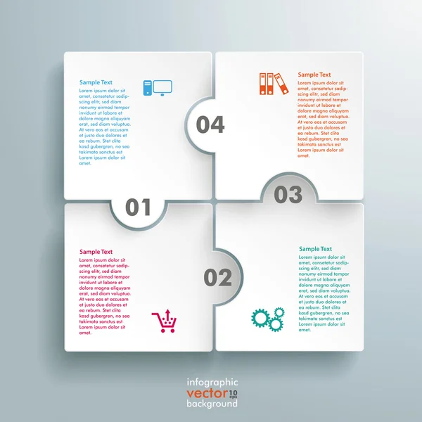 Sfere Puzzle Infografica — Vettoriale Stock